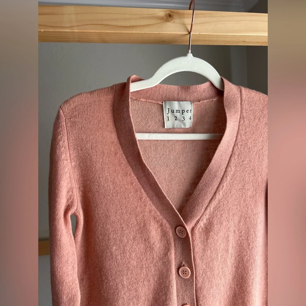 Jumper 1234 Women's Contrast Cashmere Cardigan - Picture 2 of 11